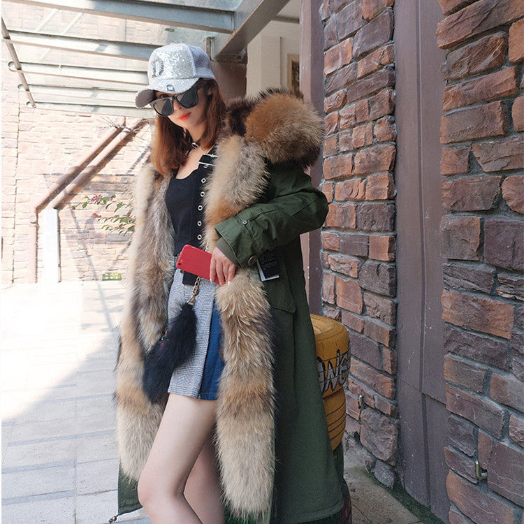 ShopBAM — Hooded Fur Collar Wool Coat — 4 Colours