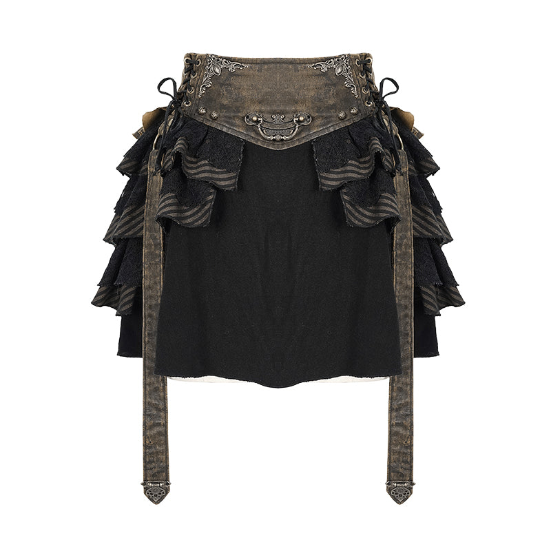 Steampunk Striped Vintage Skirt — Women&
