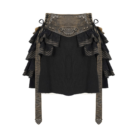 Steampunk Striped Vintage Skirt — Women&