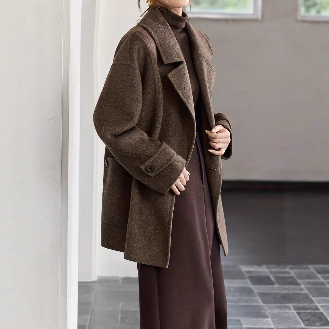 Long Double-Faced Wool Coat — Old Money