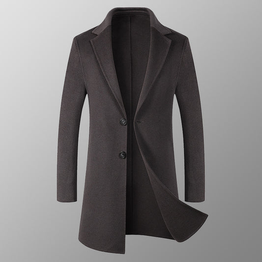 Long Men's Wool Windbreaker High-End