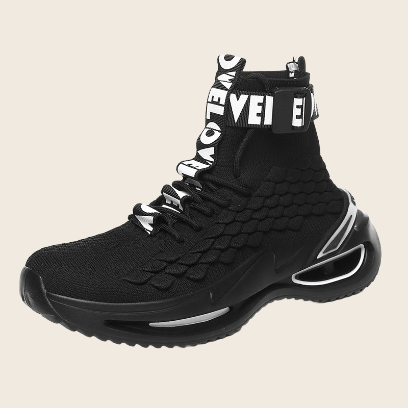 NYC Black High-Top Sneaker, enhanced product photo