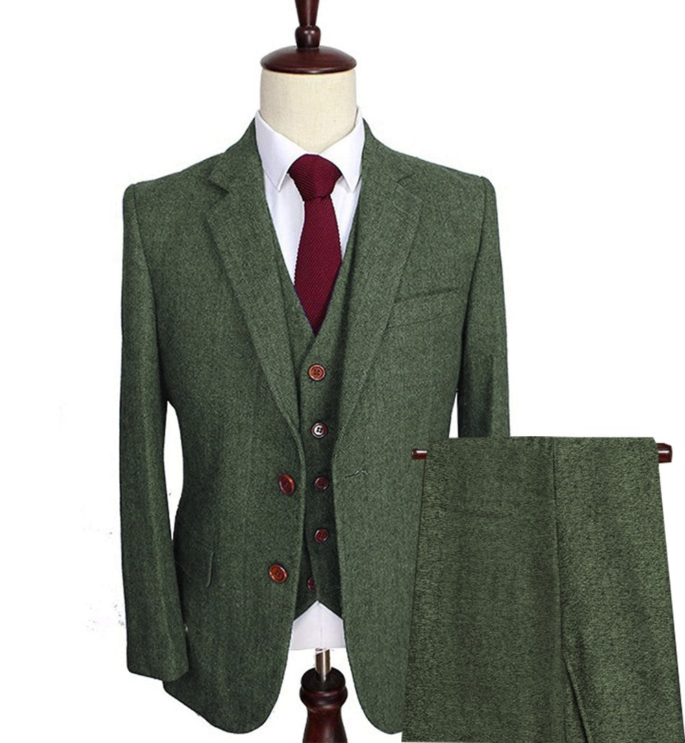 ShopBAM — Wool Tweed Formal Lapel Suit — Men's