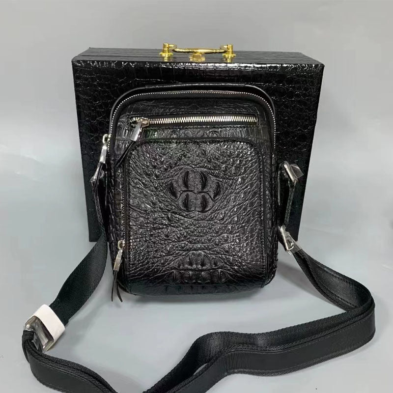 Crocodile Leather Crossbody Bag — Men's