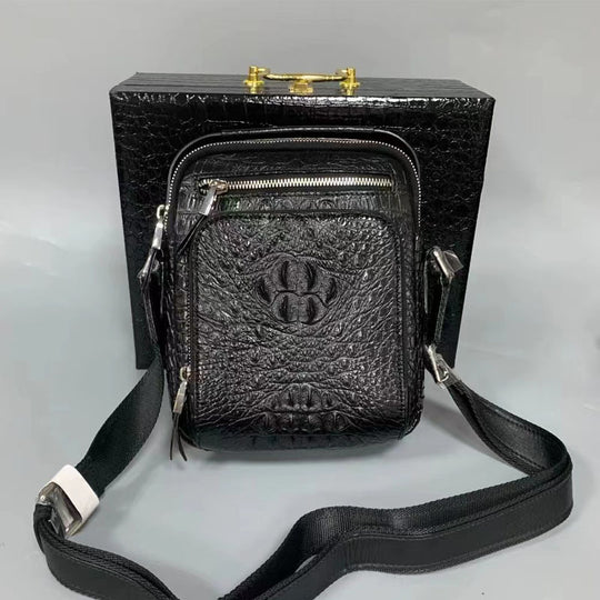Crocodile Leather Crossbody Bag — Men&
