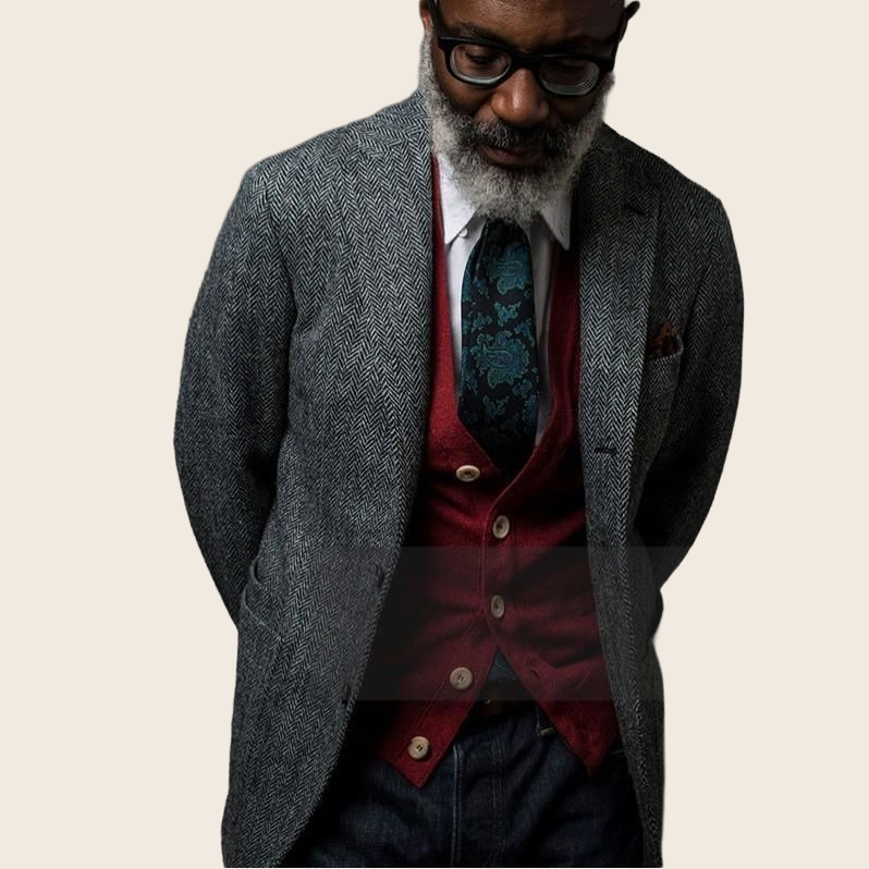 British Tweed Wool Blazer, enhanced product photo