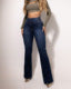 Back Shirred Button-Front High-Waist Jeans — Women&
