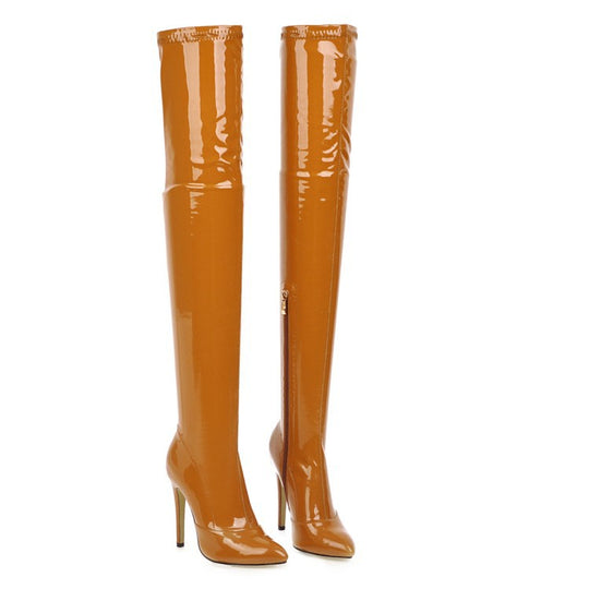 Over-The-Knee Patent Leather Boots — Women&