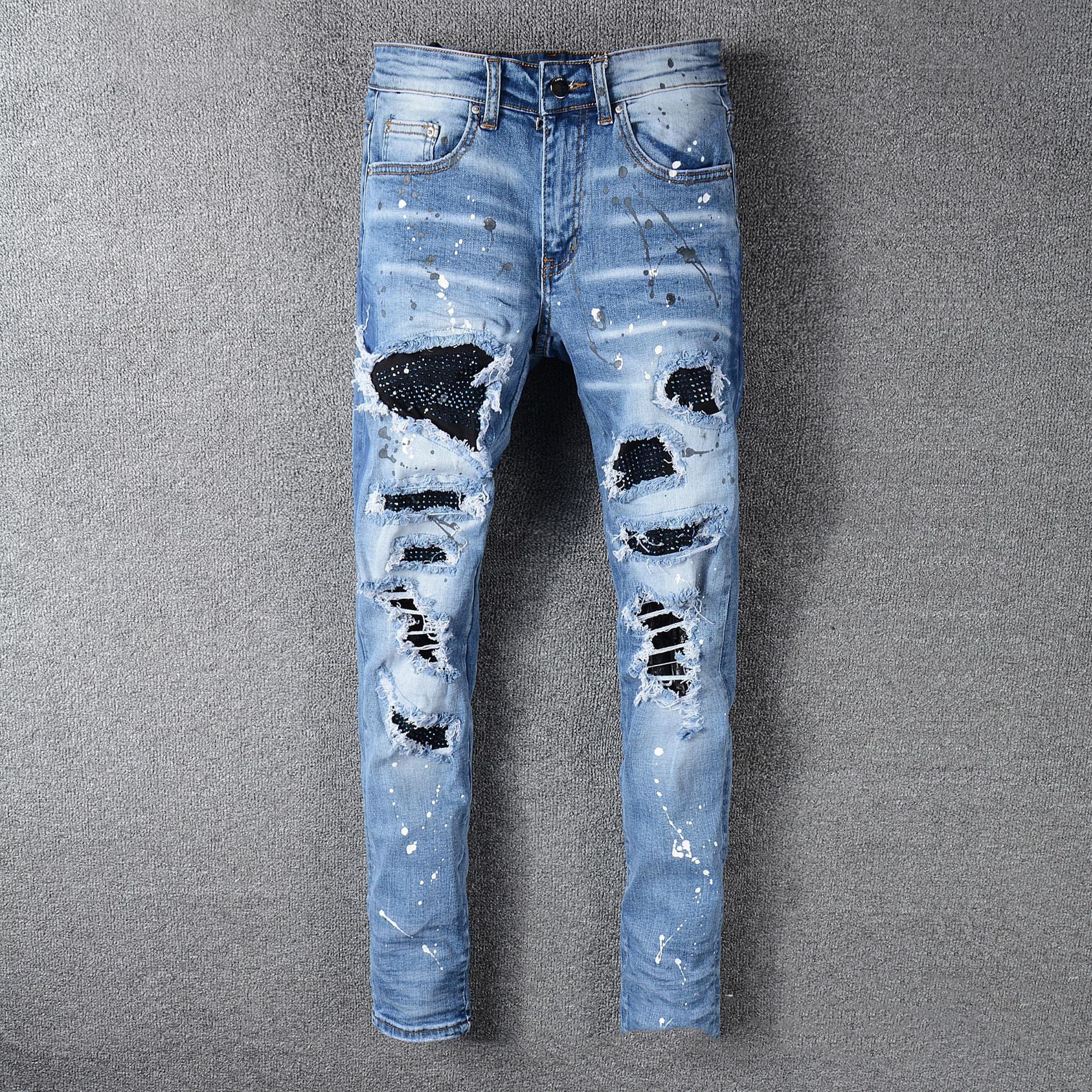 ShopBAM — Whiskered Patch Denim — Classic Blue