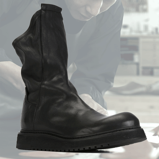 Velvet High Top Retro Casual Leather Men's Shoes