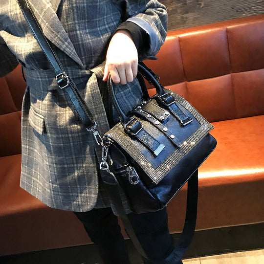 Rhinestone Cowhide Handbag — Women&