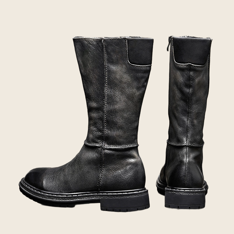 Vintage Thick-Sole Leather Boots - Men's, enhanced product photo