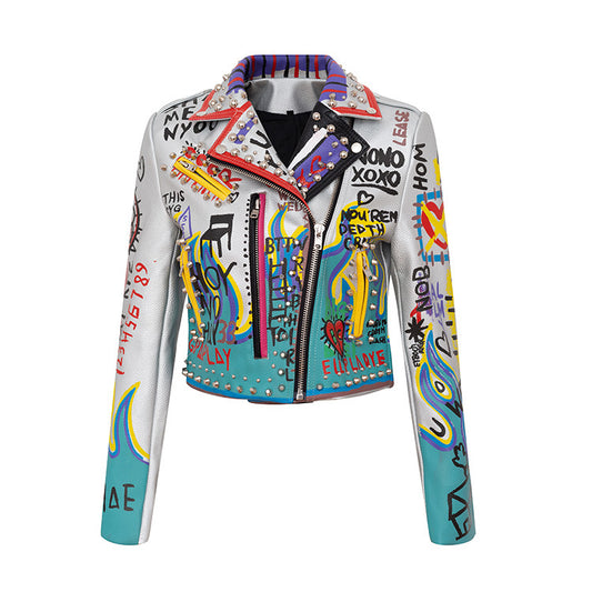 Japanese Rivet-Beaded Graphitti Motorcycle Suit