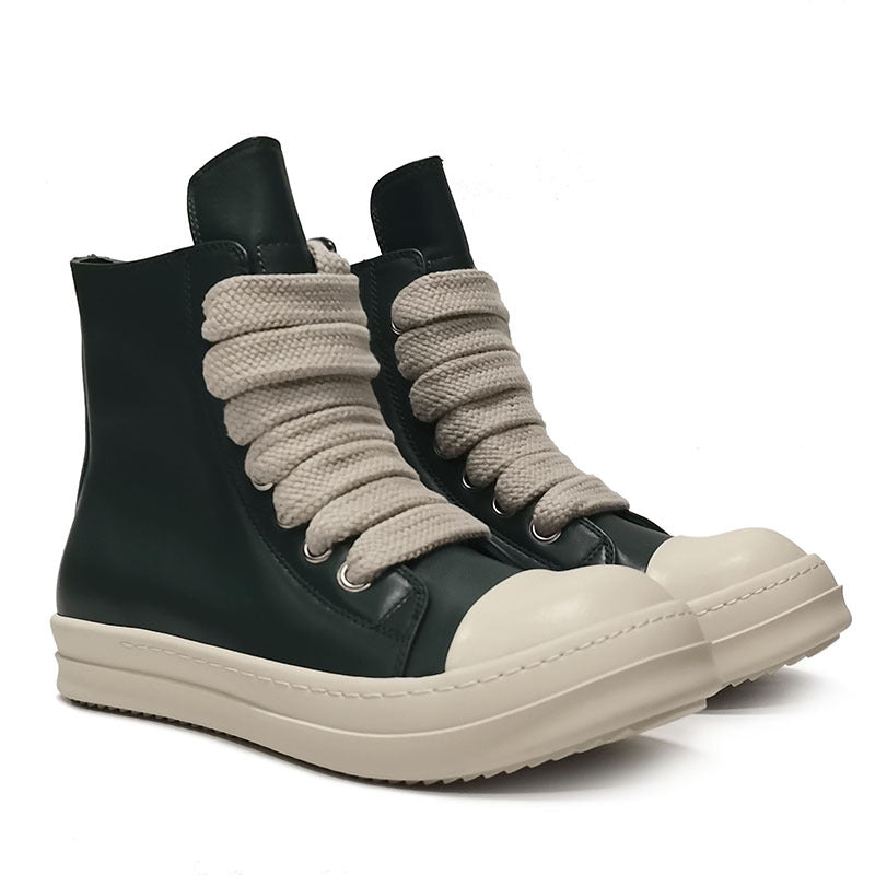 High-Top Cowhide Leather Sneakers — Unisex