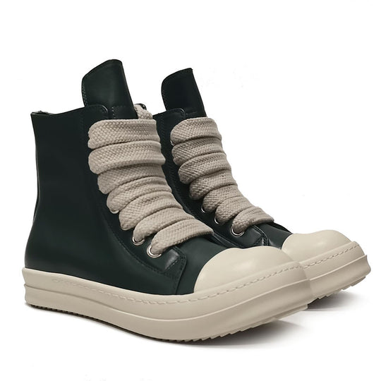 High-Top Cowhide Leather Sneakers — Unisex