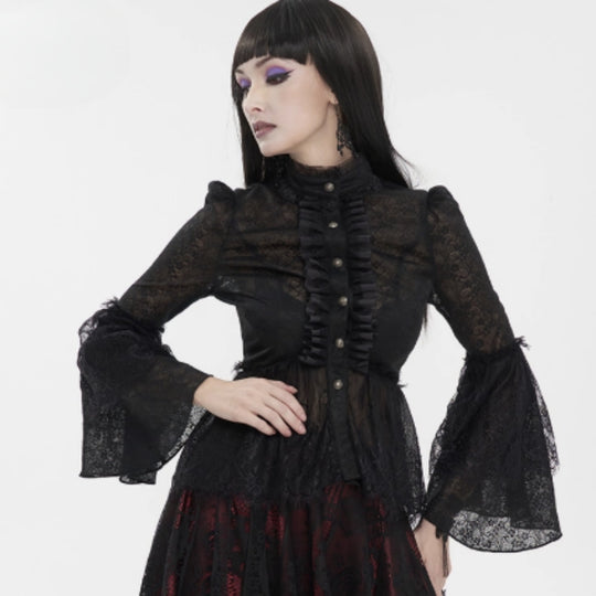 ShopBAM — Punk Flared Sleeve Lace Shirt — Women&