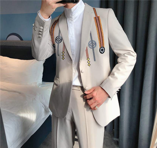 ShopBAM — British Embroidery Slim Fit Suit — Men&