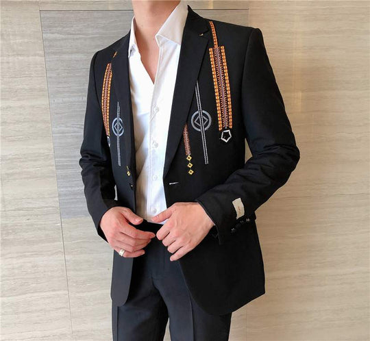 British Embroidery Slim Fit Suit — Men&