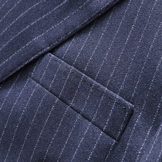 Double-Breasted Striped Three-Piece Suit — Men&
