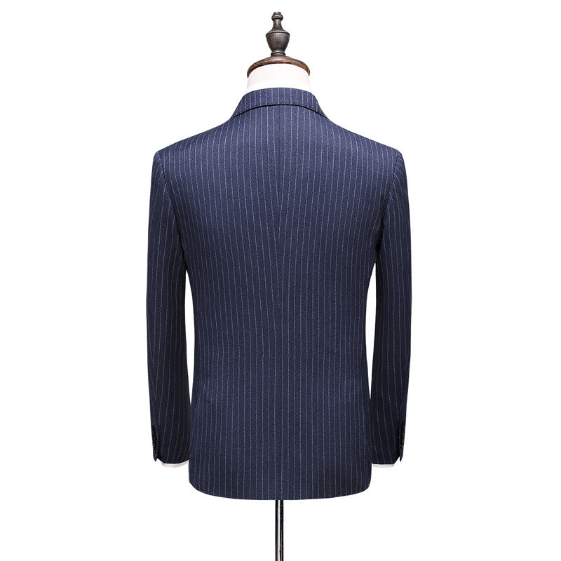 Double-Breasted Striped Three-Piece Suit — Men&