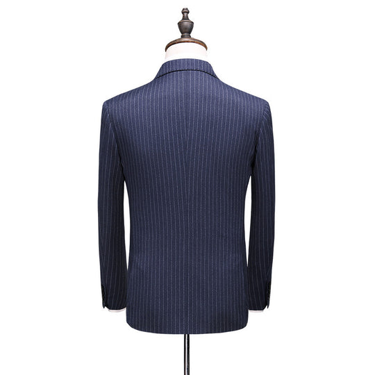 Double-Breasted Striped Three-Piece Suit — Men&