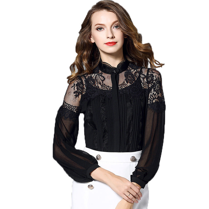 Palace Lace Stitching Shirt — Women&