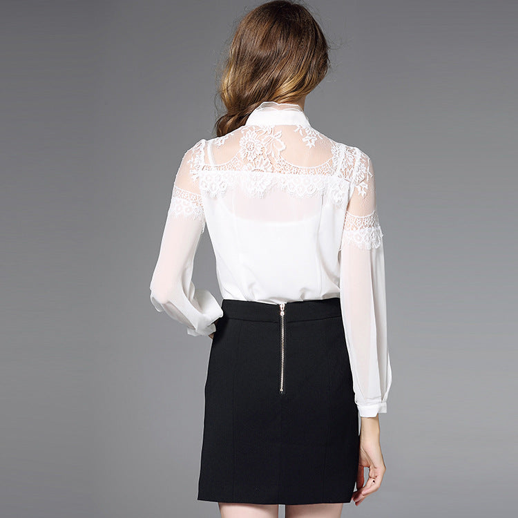 Palace Lace Stitching Shirt — Women&