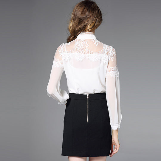 Palace Lace Stitching Shirt — Women&