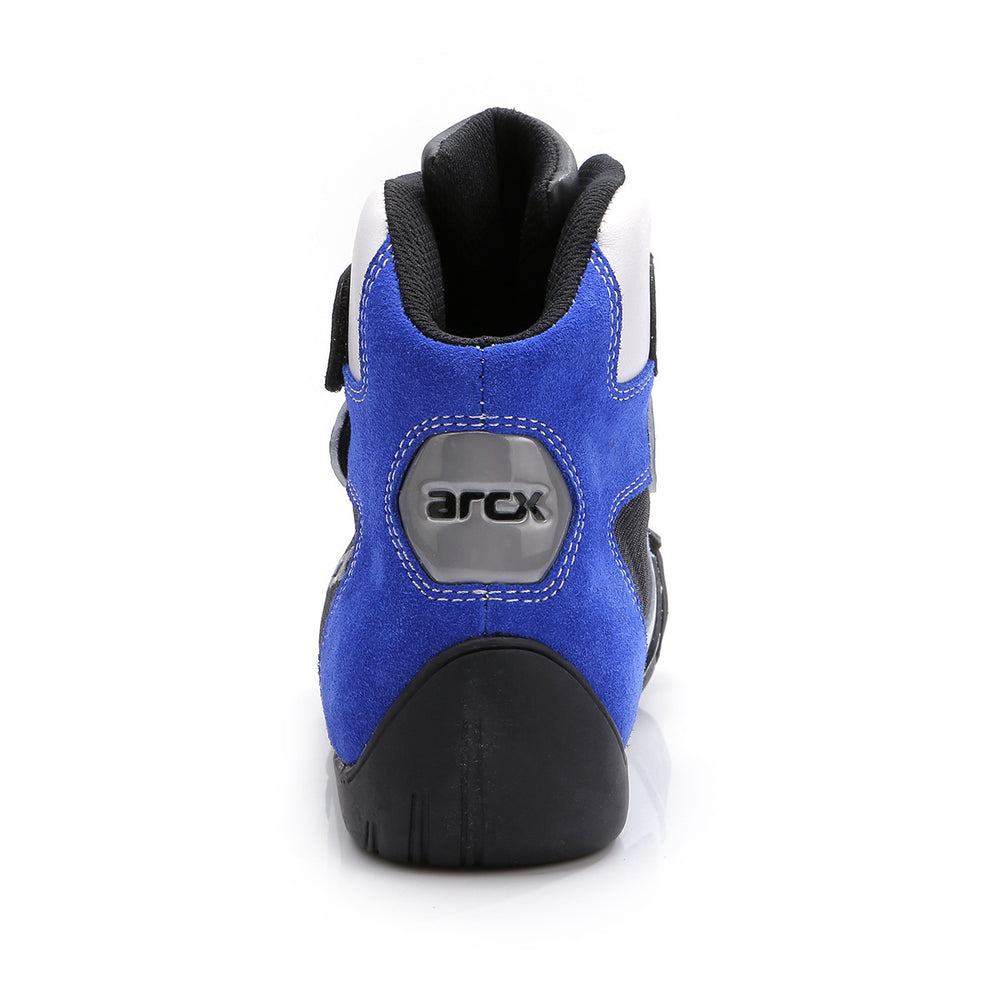 Blue Leather Motorcycle Boots — Unisex