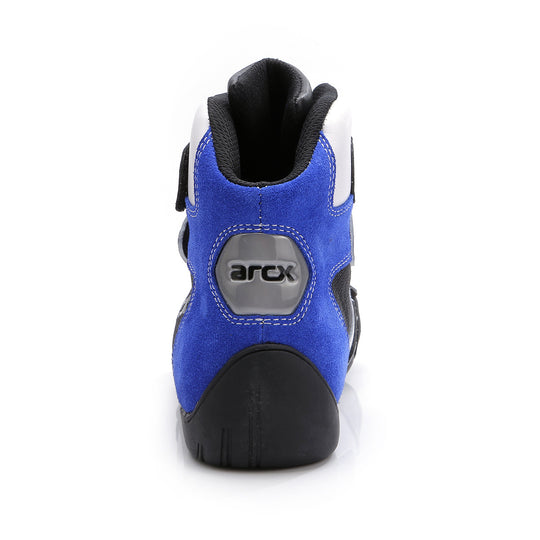 Blue Leather Motorcycle Boots — Unisex