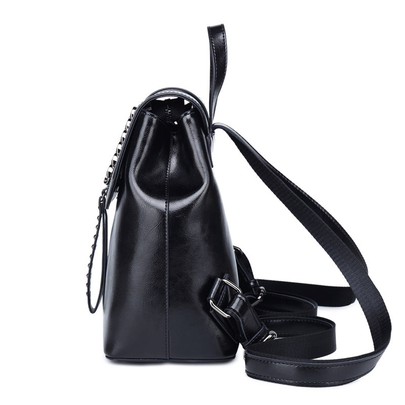 Leather Fashion Backpack — Women's