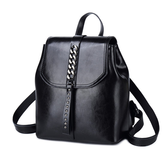 Leather Fashion Backpack — Women&