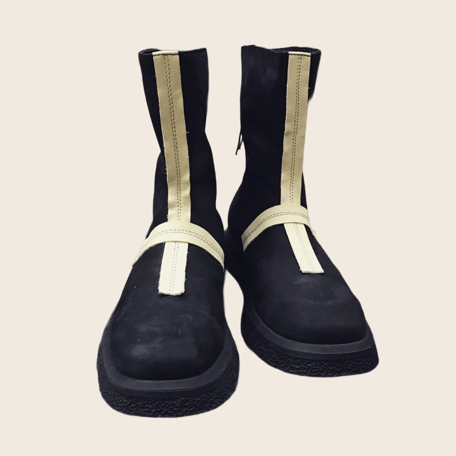 Cross-Stitched Leather Martin Boots - Men's, enhanced product photo