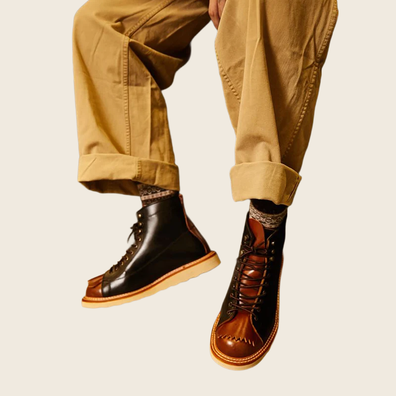 American Retro Thick-Sole High-Top Casual Boots - Men's, enhanced product photo