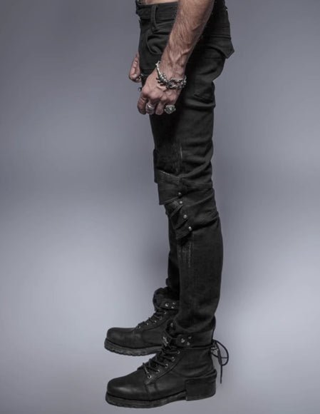 Motorcycle Steampunk Armor Denim — Dune Black
