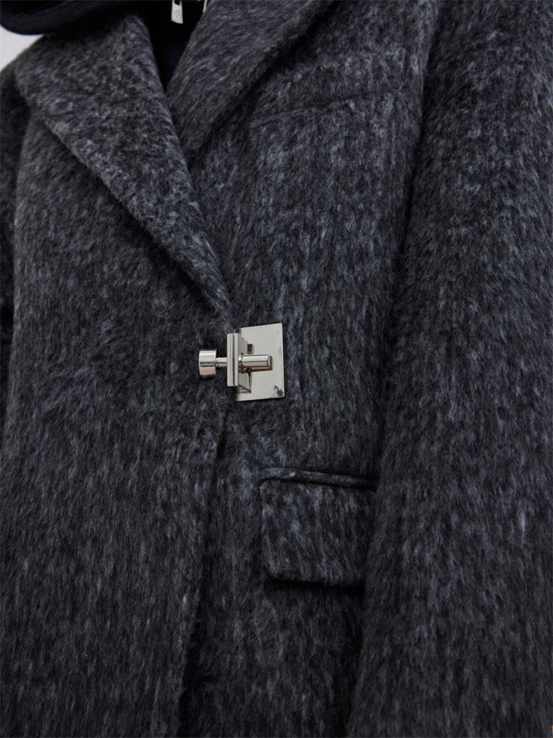 Niche Profile Padded Shoulder Woolen Coat Men's