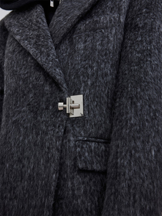 Padded Shoulder Coat — Loose Fit