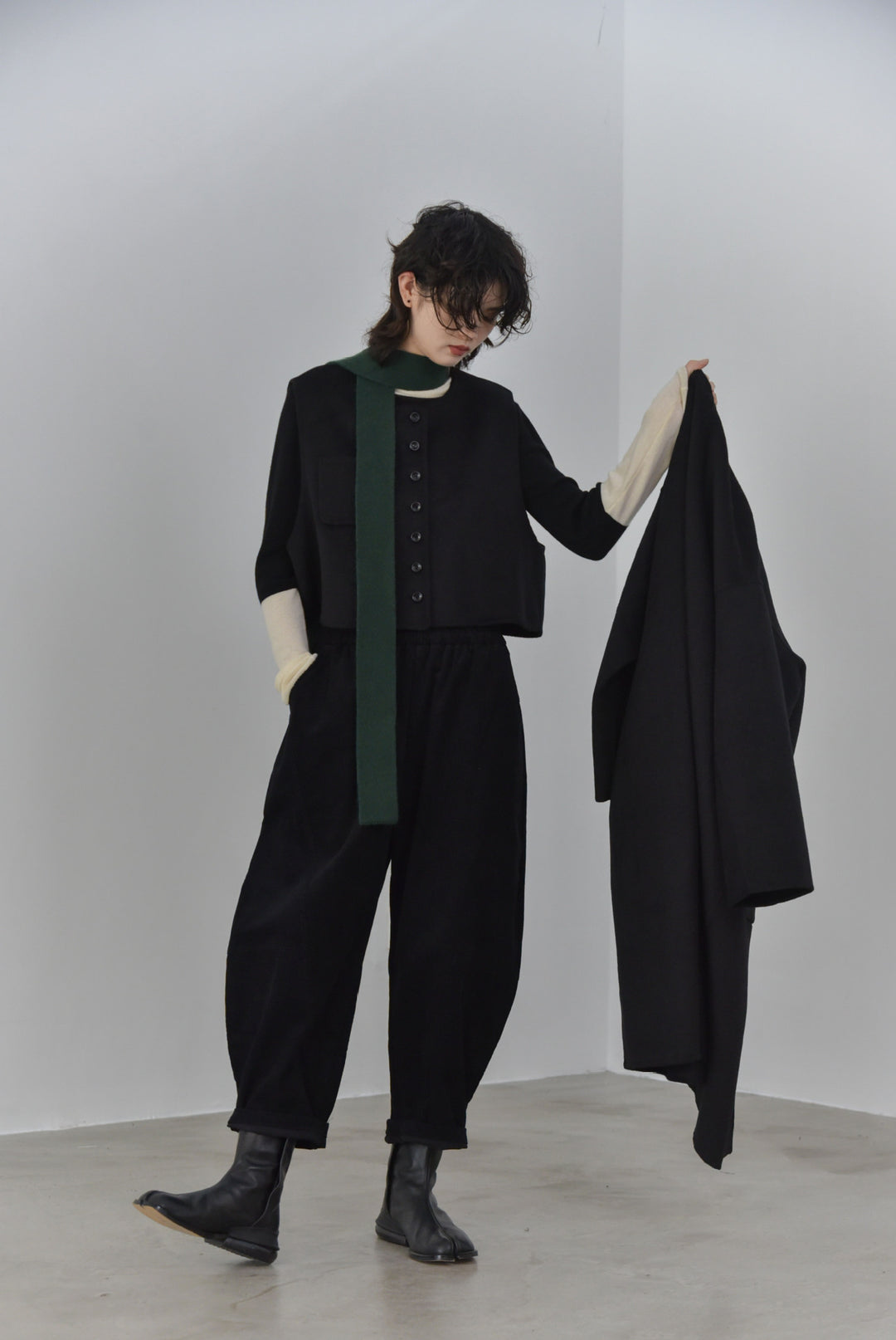 Double-Faced Wool Cardigan Coat &amp; Vest