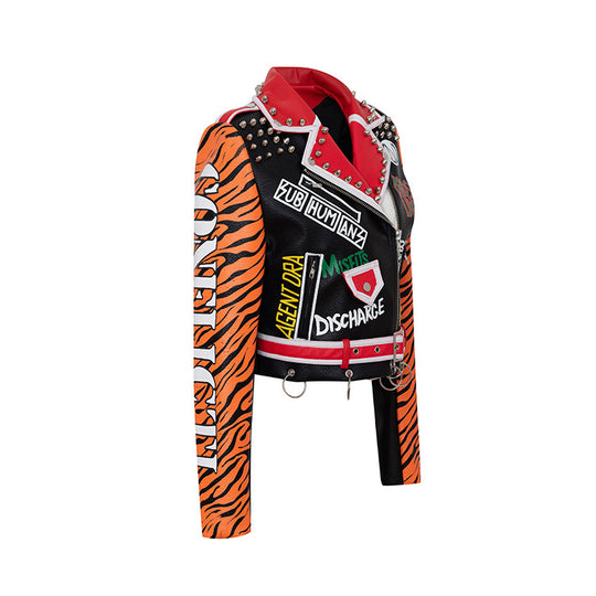 ShopBAM — Riveted Animal-Print Punk Jacket — Unisex