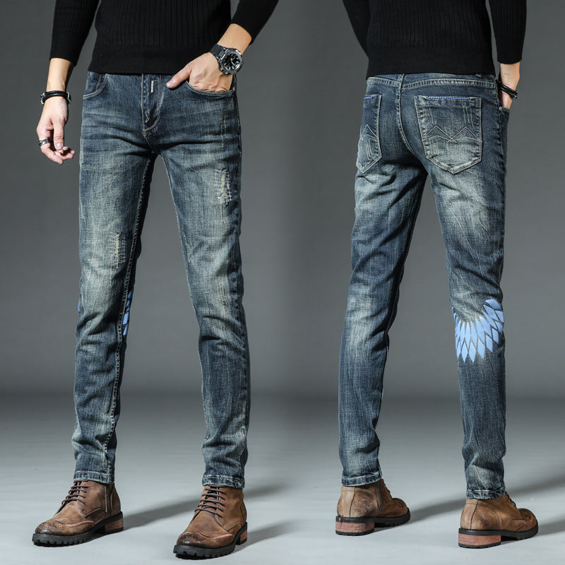 Casual Retro Slim Straight Denim — Classic Blue