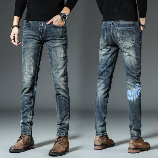Casual Retro Slim Straight Denim — Classic Blue
