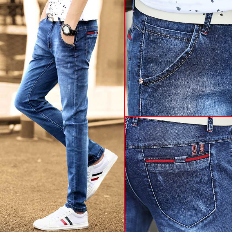 ShopBAM — Men's Straight Leg Jeans | Cotton Blend Stretch | Blue, Grey, Black