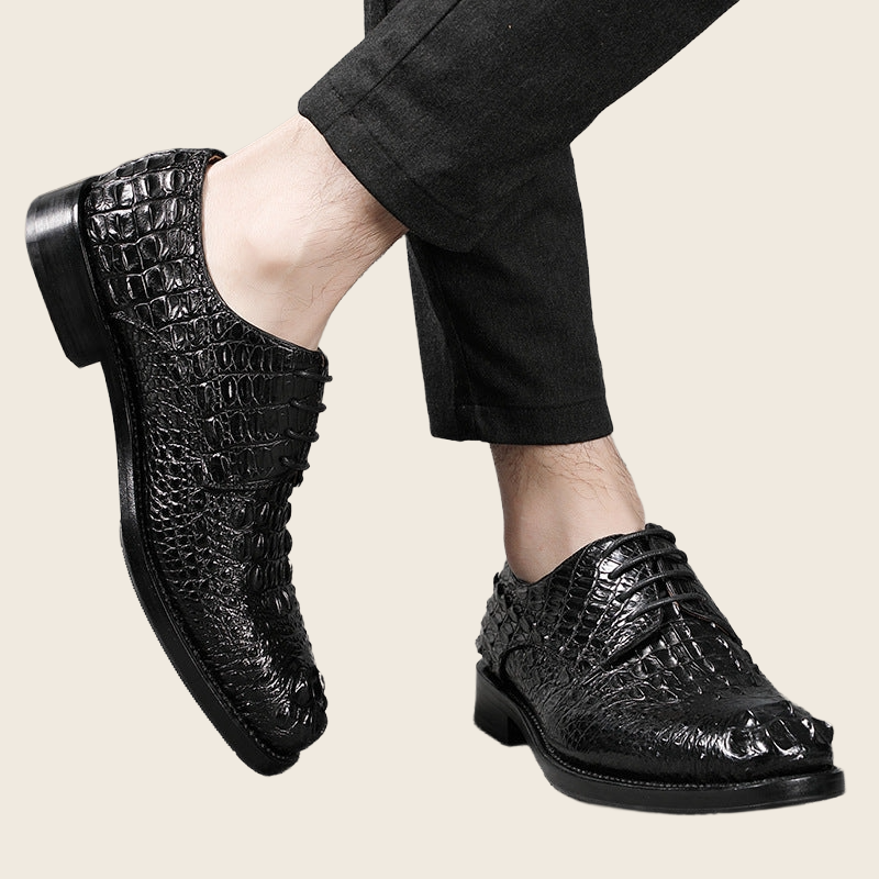 Crocodile Leather Formal Shoes - Men's, enhanced product photo