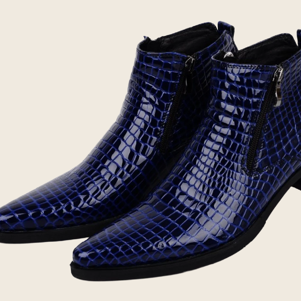 Formal Genuine Leather Ankle Boots - Men's, enhanced product photo