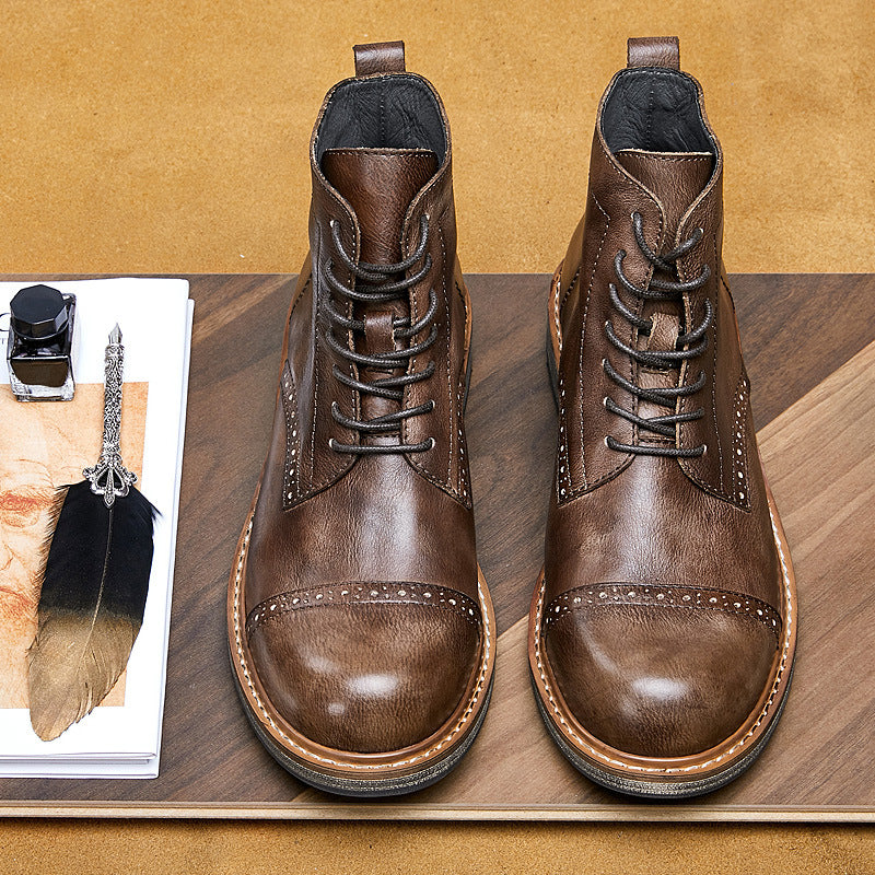 Vegetable Tanned Cowhide Martin High-Top Boots
