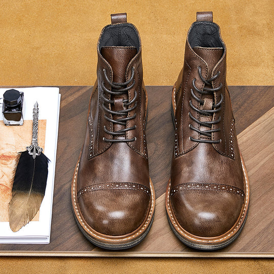 Vegetable Tanned Cowhide Martin High-Top Boots