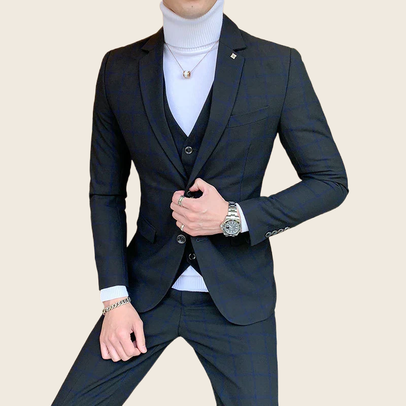 Striped Three-Piece Suit Set - Men's, enhanced product photo