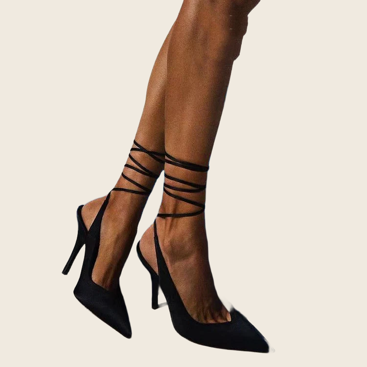 Pointed Ankle Strap High Heel Sandals - Women&