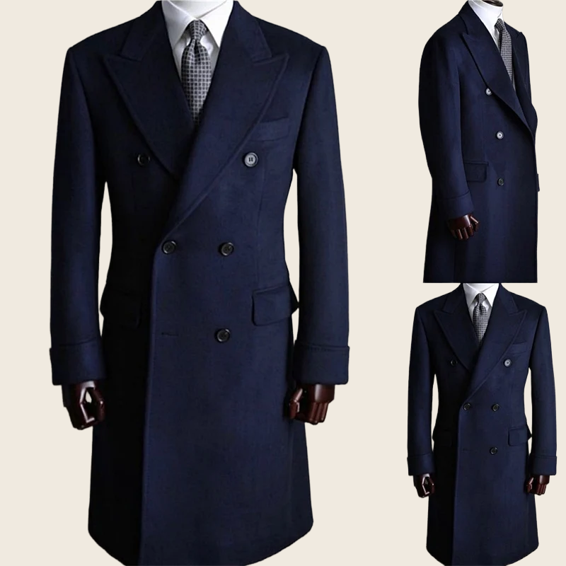 Cashmere Coat - Men's Double Breasted, enhanced product photo