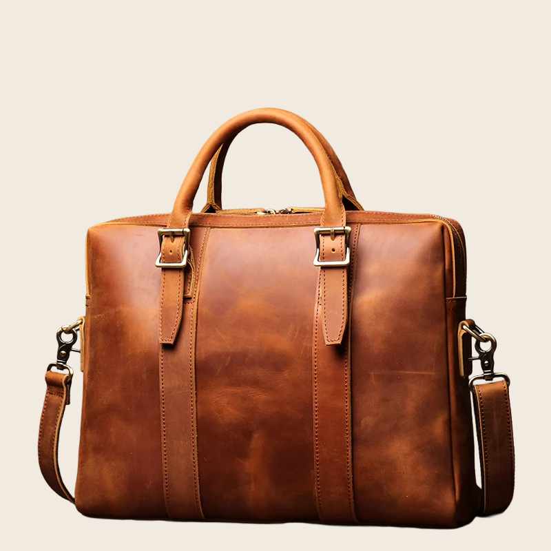Leather Handbag - Men's, enhanced product photo